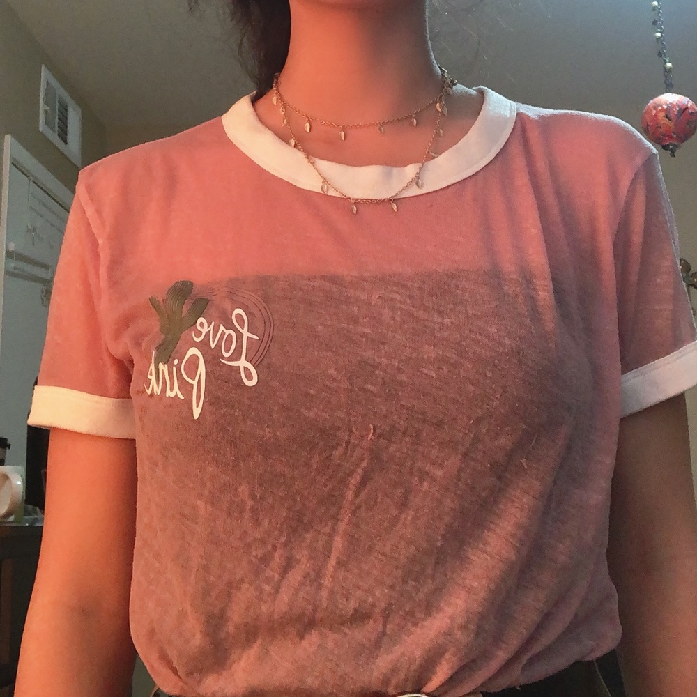 PINK Victoria’s Secret Mesh Baseball Tee
